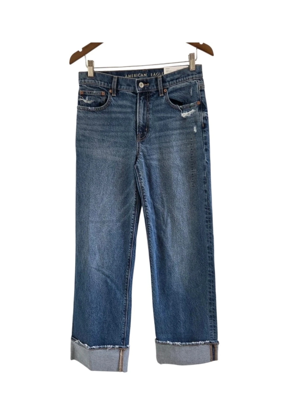 American Eagle Jeans Stovepipe Stretch Distressed High Rise Women's Size 4 Short